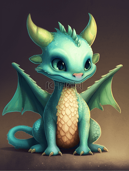 西方龙图片_龙西方可爱小巧简约背景站立