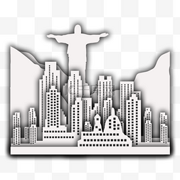 巴西城市剪纸山脉精美