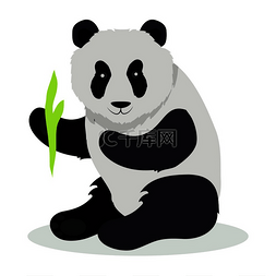 熊猫吃竹子图片_熊猫卡通人物。