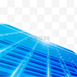 蓝色倾斜网格光效抽象地平线