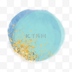 彩色圆圈装饰图案图片_蓝色抽象韩国金箔圆形笔刷