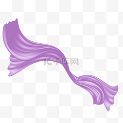 立体褶皱图片_紫色立体绸布丝带