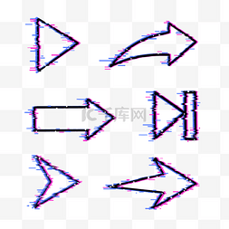 箭头霓图片_故障风格霓虹箭头