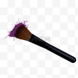 紫色粉末化妆刷黑色刷子