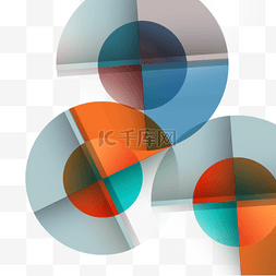 圆形组成的图案图片_蓝橙色圆形几何渐变彩色抽象边框