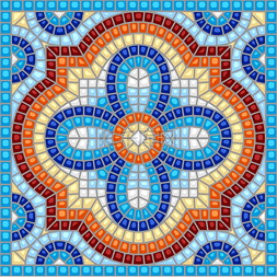 图案地板图片_古代马赛克瓷砖图案五颜六色的镶