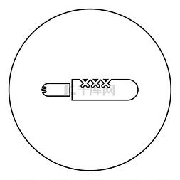 法国热狗快餐图标圆形轮廓黑色矢
