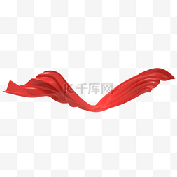 丝带图片_建军节红色立体绸带