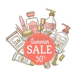 sale banner of make up and cosmetics