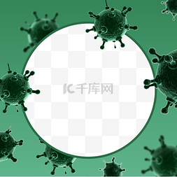 3d新型冠状病毒facebook绿色质感边