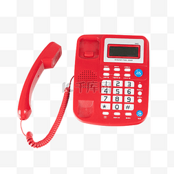 座机打电话图片_红色电话座机