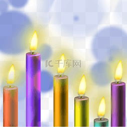 彩色浪漫小蜡烛节图案
