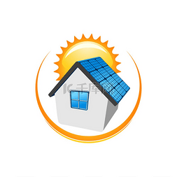 住宅标志图片_替代能源隔离标志矢量太阳能风力
