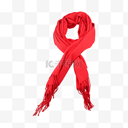 毛纺红色围巾