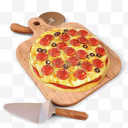 芝士食物图片_披萨和披萨铲3d建模