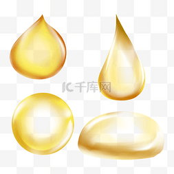 果汁水滴图片_水滴滴落写实的液体果汁金黄色