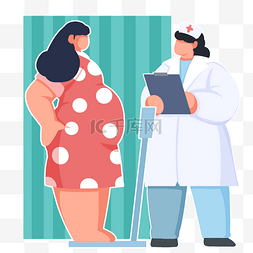医疗妇产图片_孕妇体检称量体重孕检