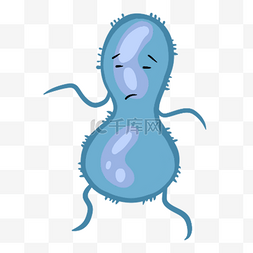 蓝色紫色简约形状卡通病毒细菌