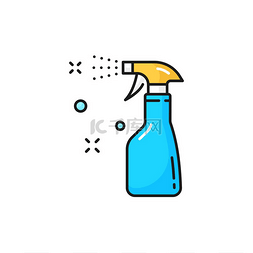 消毒喷雾图片_喷雾器消毒清洁器隔离蓝色喷雾瓶