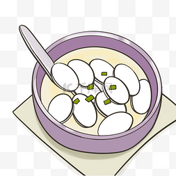 料理勺子图片_勺子餐具韩式料理年糕汤插图