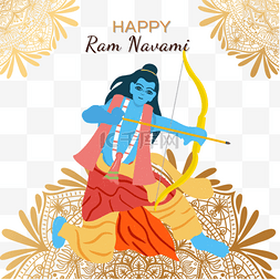 卡通曼陀罗图片_Shri ram navami卡通印度ramnawi节日庆