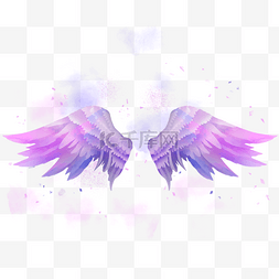 水彩晕染翅膀紫色