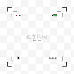 绿色细线边框图片_双层线条相机录制边框