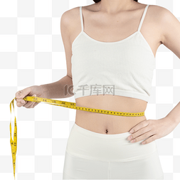 美女减肥测量腰围