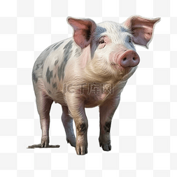卡通小猪动物图片_卡通手绘动物小花猪
