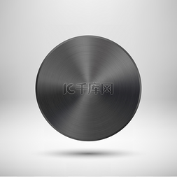 工业应用技术图片_金属质感的黑色抽象圆圈按钮