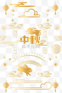 中国背景素材风图片_中秋节烫金底纹背景