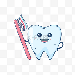 护牙齿图片_可爱卡通风格牙齿护理表情