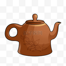 茶杯创意图案图片_茶壶陶瓷棕色图片绘画创意