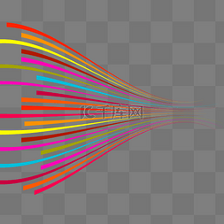 射线彩色图片_彩带透视波浪