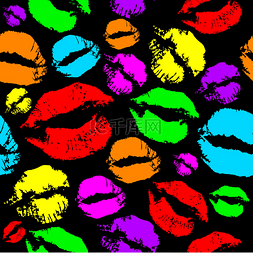 红色橡胶制品图片_波普艺术风格的女人的嘴唇模式