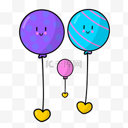 气球涂鸦图片_心形气球吊坠卡通生日剪贴画
