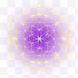 彩色曼陀罗图片_抽象风格彩色几何神秘学图案紫色