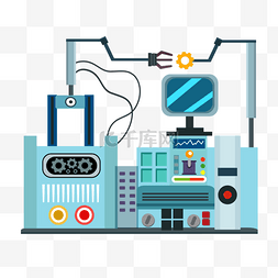 生产设备卡通图片_流水线机械工程卡通