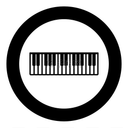 音乐旋律图标图片_皮亚尼诺音乐键象牙色合成器图标