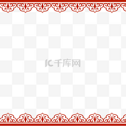 新年春节底边图片_红色中式花纹底边边框