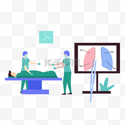 医院科室图图片_外科医生手术概念插画扁平风格
