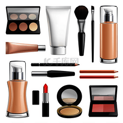 口红插图图片_化妆品包装和化妆工具，用于 maqui