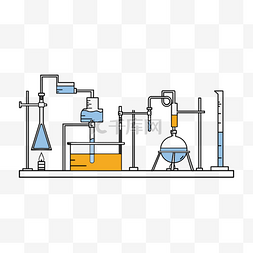 科学实验矢量图片_化学烧杯实验横幅大纲图