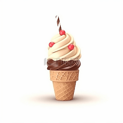 冰淇淋的甜筒图片_一个好吃的甜筒冰淇淋