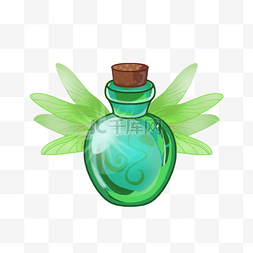 瓦矢量图片_香水瓶绿色魔法