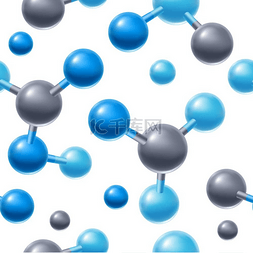 分子原子图片_具有抽象分子或原子的背景。