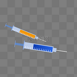注射针筒针头图片_矢量扁平医疗针筒