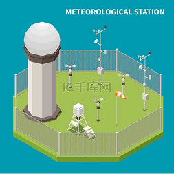 流量预测图片_天气预报等距概念与气象站符号矢