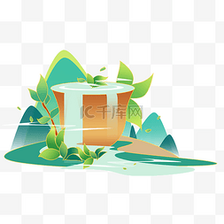 茶树图片_国潮茶茶水文化