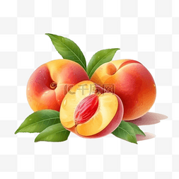 蜜桃图片_卡通手绘夏季水果蜜桃